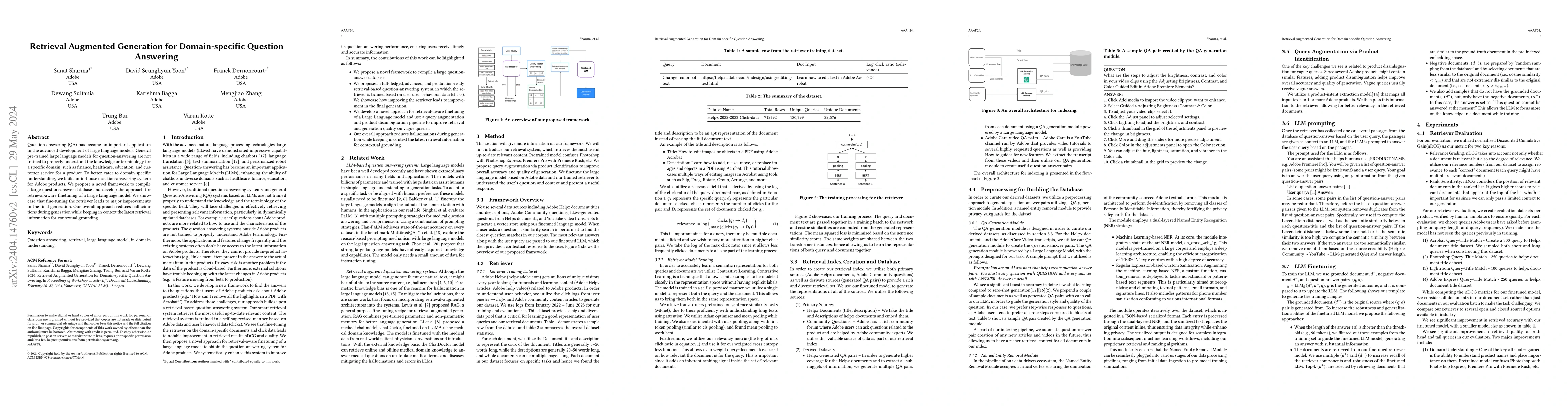 Thumbnail for Retrieval Augmented Generation for Domain-specific Question Answering