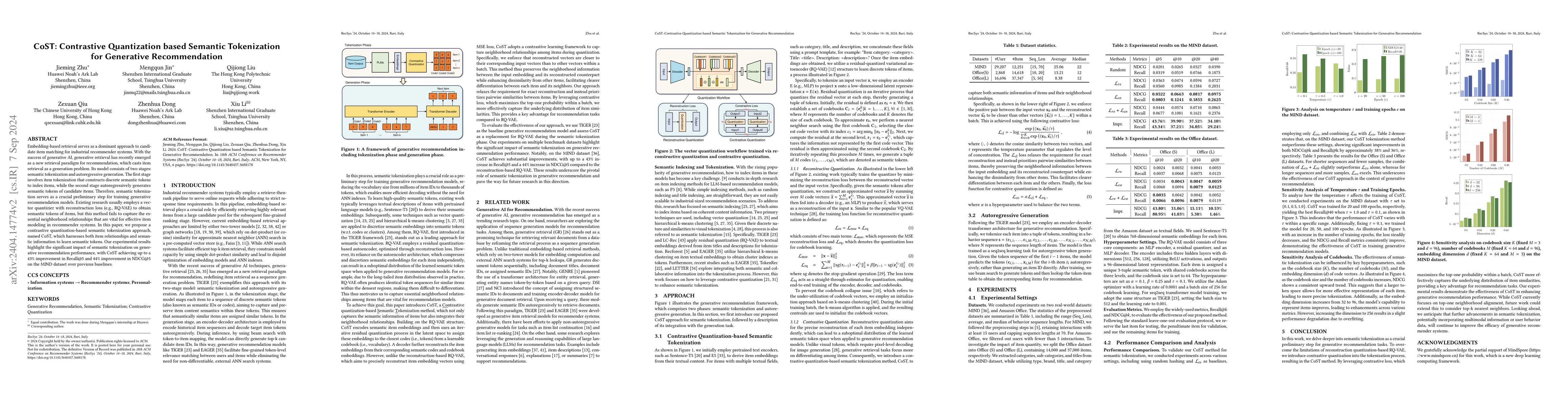 Thumbnail for Contrastive Quantization based Semantic Code for Generative
  Recommendation