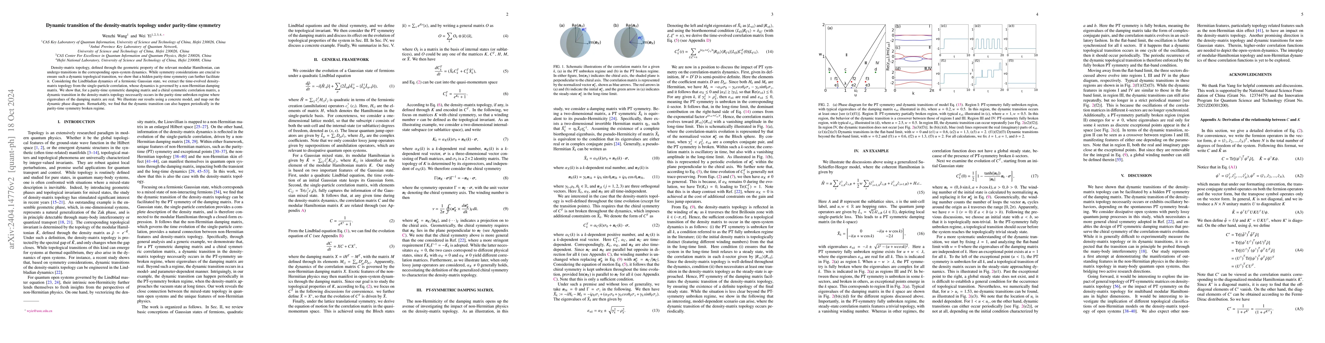 Thumbnail for Dynamic transition of the density-matrix topology under parity-time
  symmetry