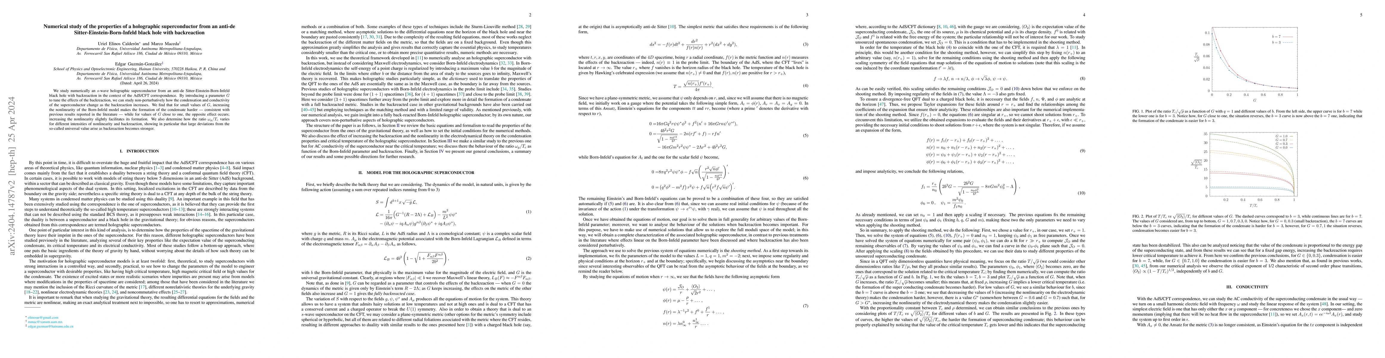 Thumbnail for Numerical study of the properties of a holographic superconductor from
  an anti-de Sitter-Einstein-Born-Infeld black hole with backreaction