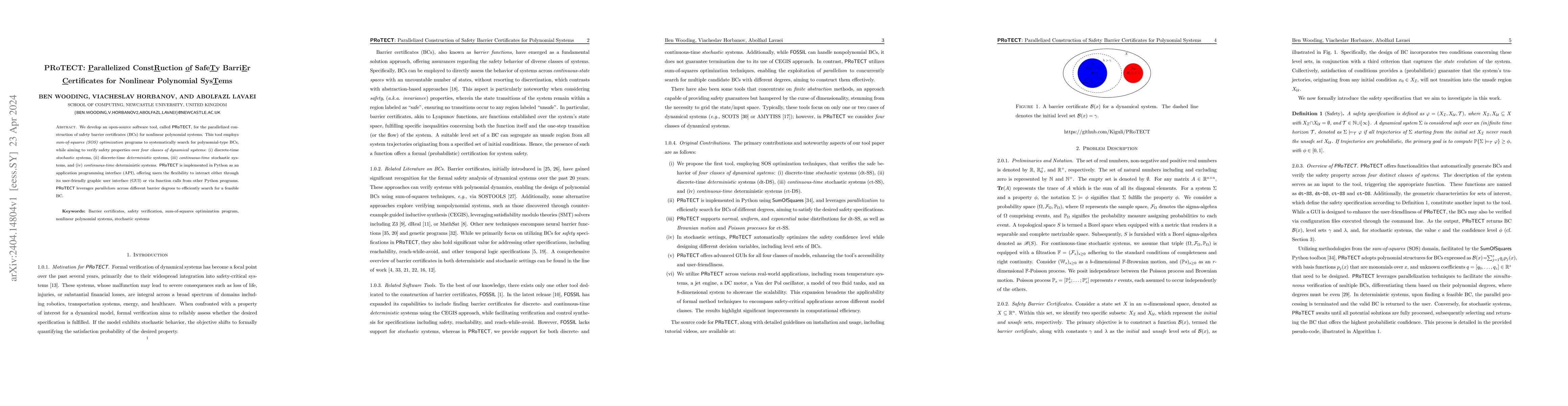 Thumbnail for PRoTECT: Parallelized Construction of Safety Barrier Certificates for
  Nonlinear Polynomial Systems