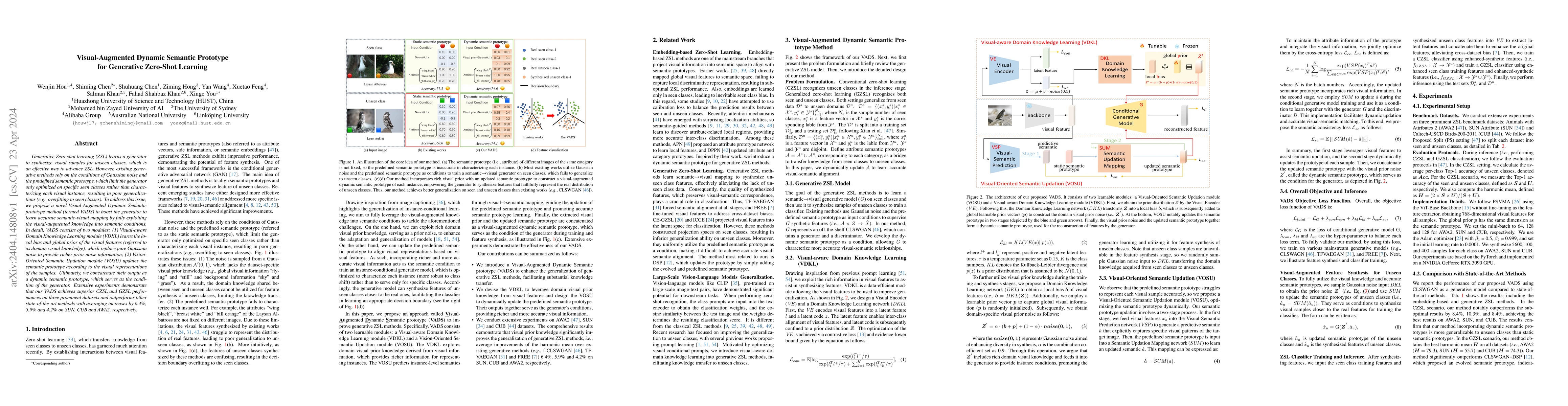 Thumbnail for Visual-Augmented Dynamic Semantic Prototype for Generative Zero-Shot
  Learning