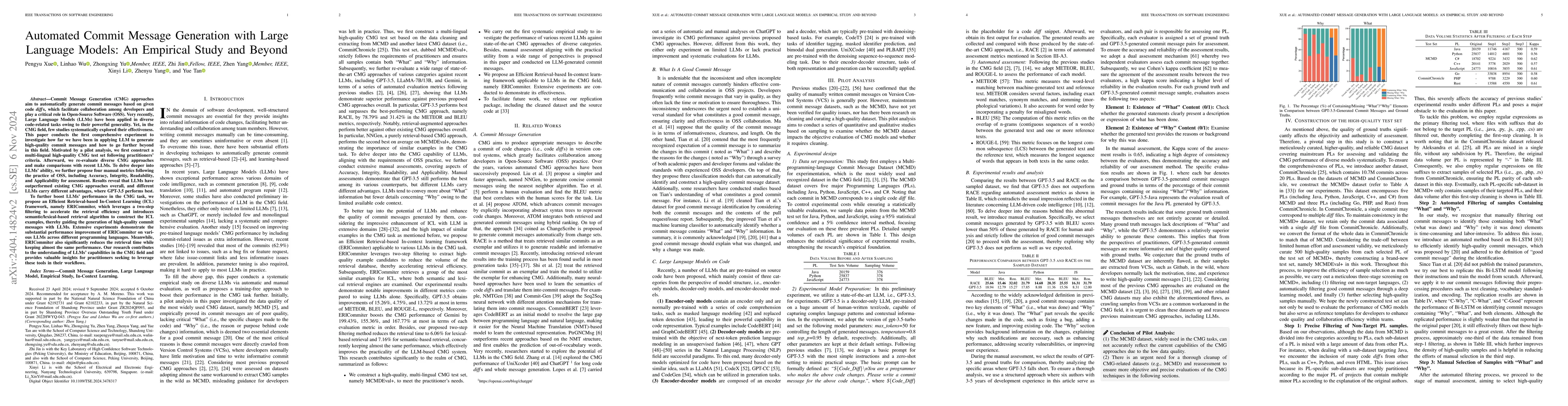 Thumbnail for Automated Commit Message Generation with Large Language Models: An
  Empirical Study and Beyond