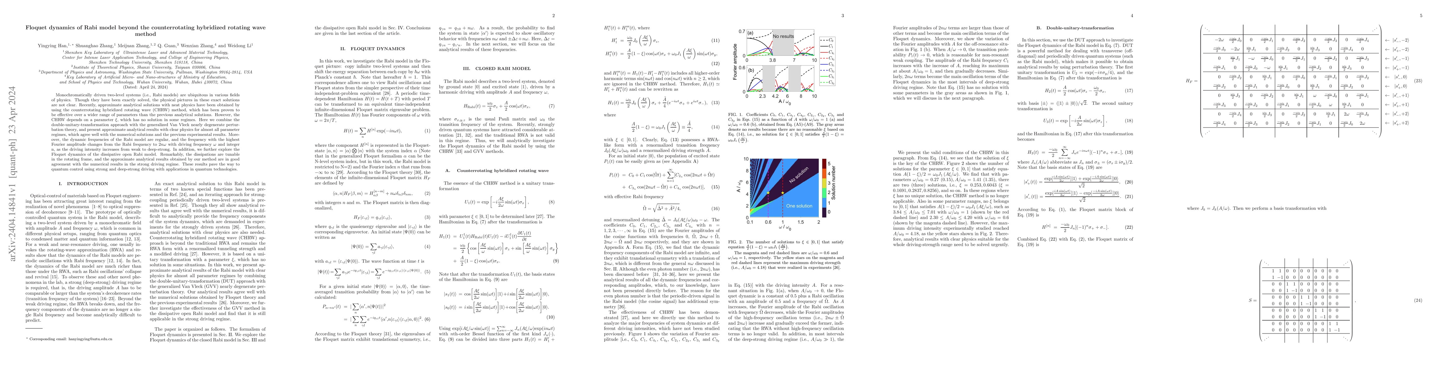 Thumbnail for Floquet dynamics of Rabi model beyond the counterrotating hybridized
  rotating wave method