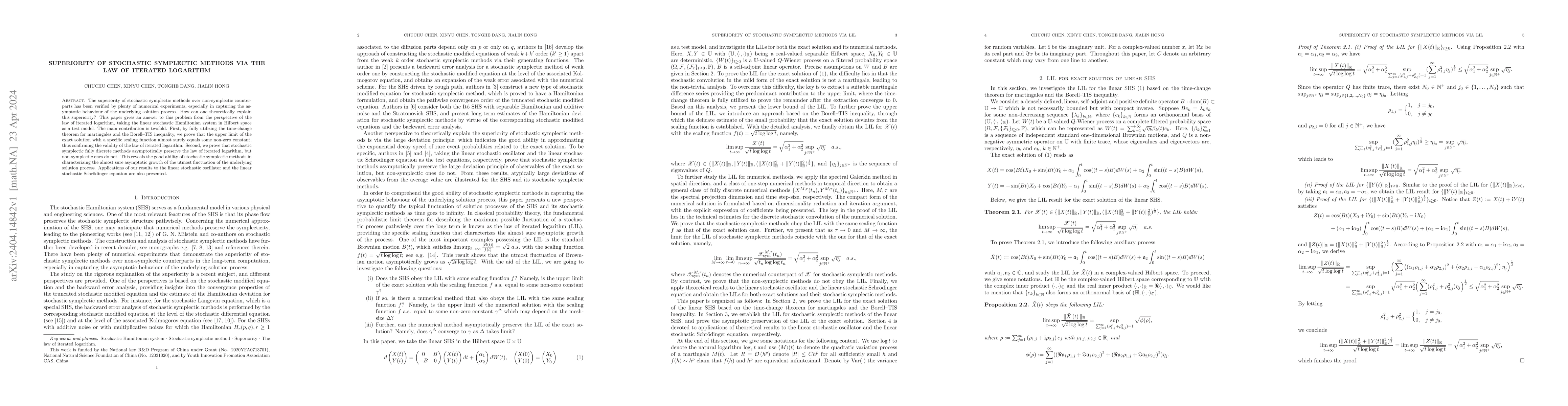Thumbnail for Superiority of stochastic symplectic methods via the law of iterated
  logarithm