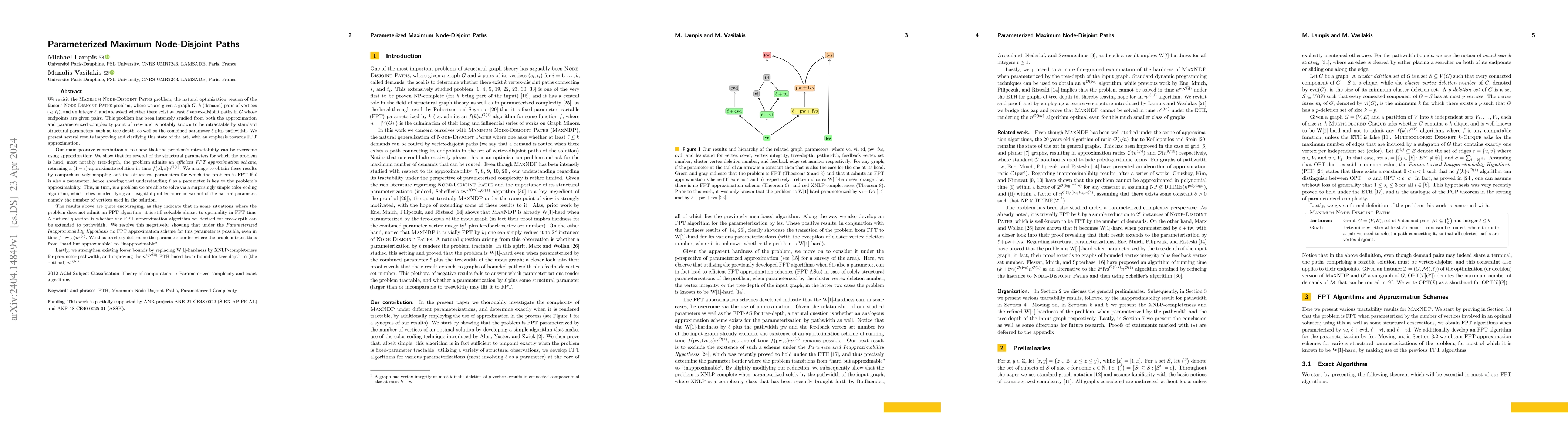 Thumbnail for Parameterized Maximum Node-Disjoint Paths