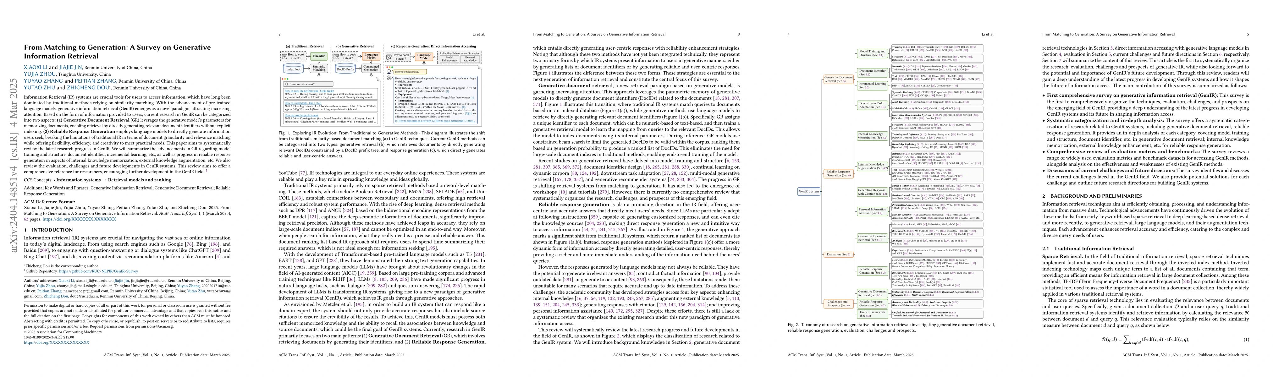 Thumbnail for From Matching to Generation: A Survey on Generative Information
  Retrieval