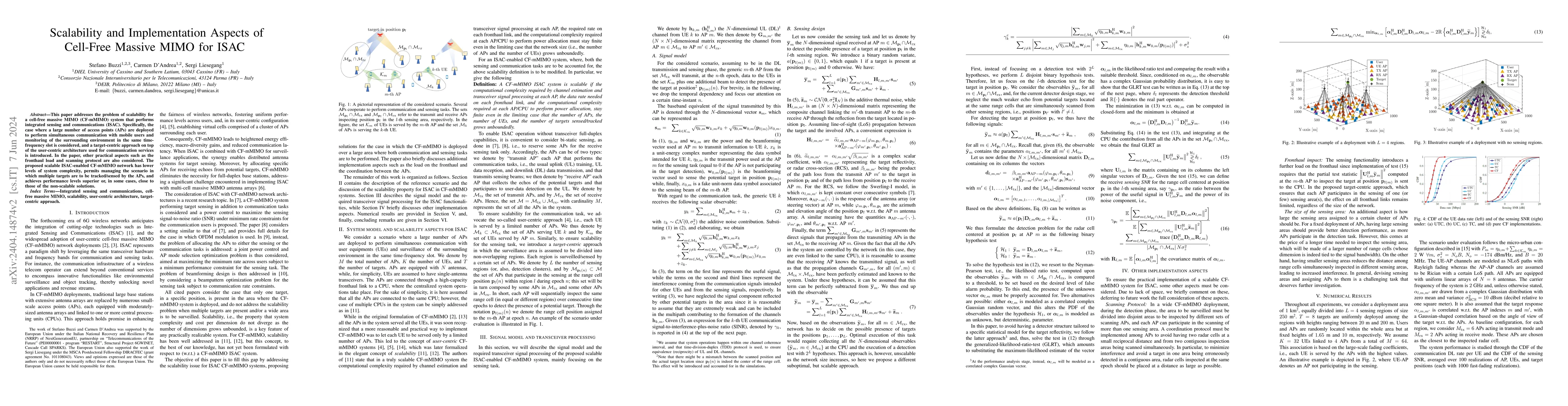 Thumbnail for Scalability and Implementation Aspects of Cell-Free Massive MIMO for
  ISAC