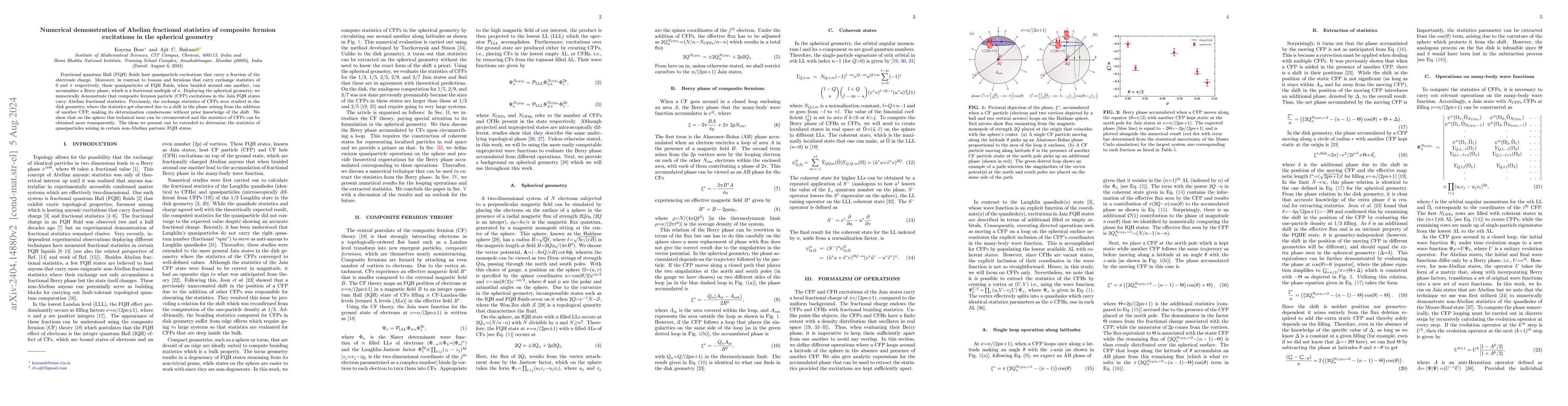 Thumbnail for Numerical demonstration of Abelian fractional statistics of composite
  fermions in the spherical geometry