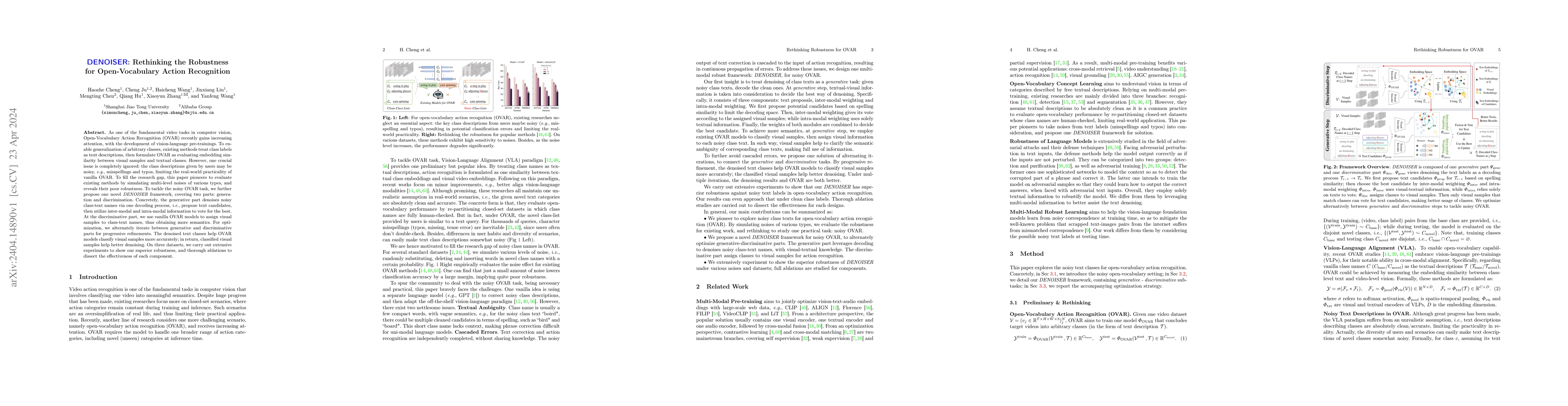 Thumbnail for DENOISER: Rethinking the Robustness for Open-Vocabulary Action
  Recognition