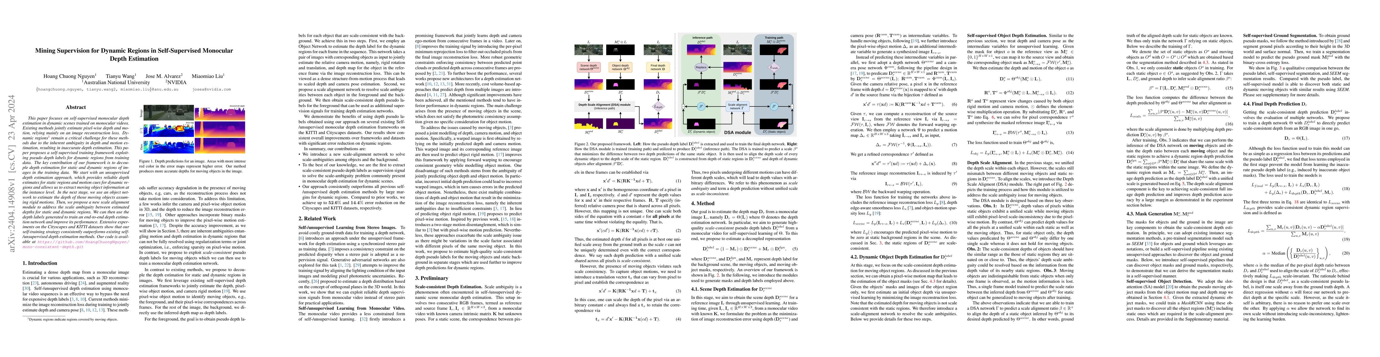 Thumbnail for Mining Supervision for Dynamic Regions in Self-Supervised Monocular
  Depth Estimation