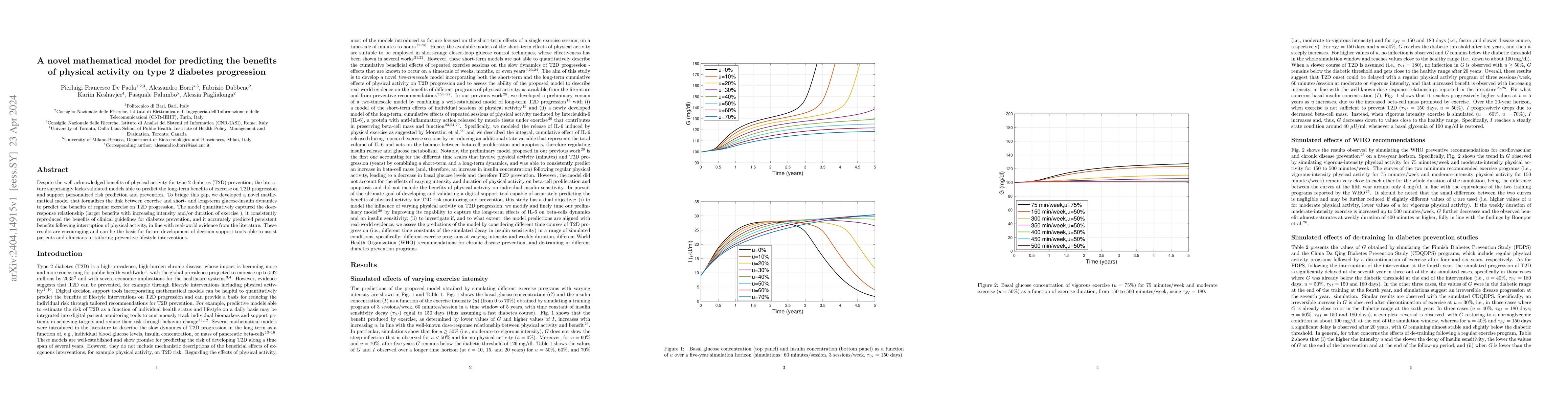 Thumbnail for A novel mathematical model for predicting the benefits of physical
  activity on type 2 diabetes progression