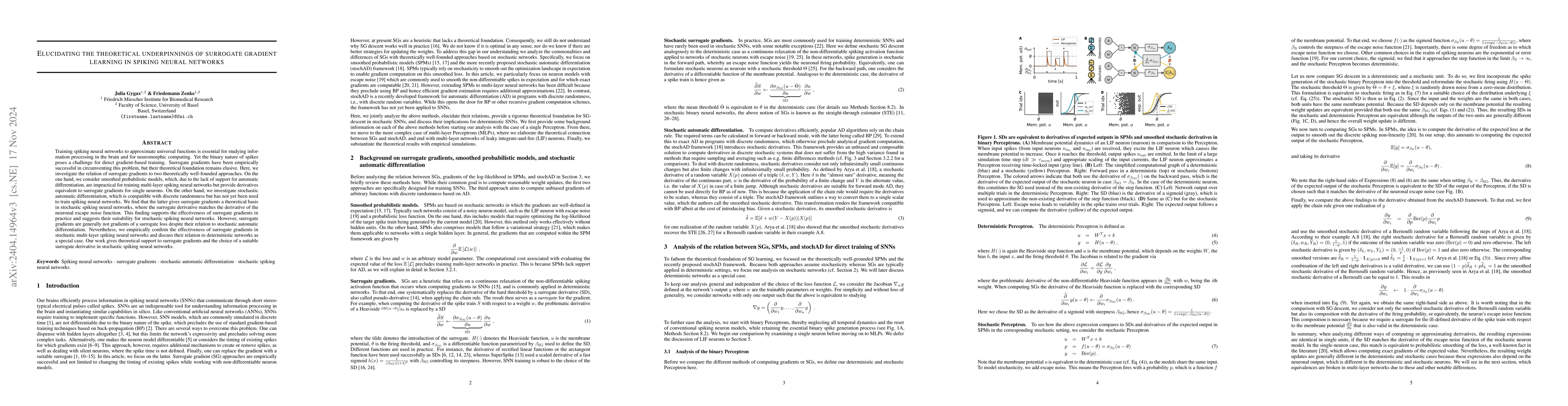 Thumbnail for Elucidating the theoretical underpinnings of surrogate gradient learning
  in spiking neural networks
