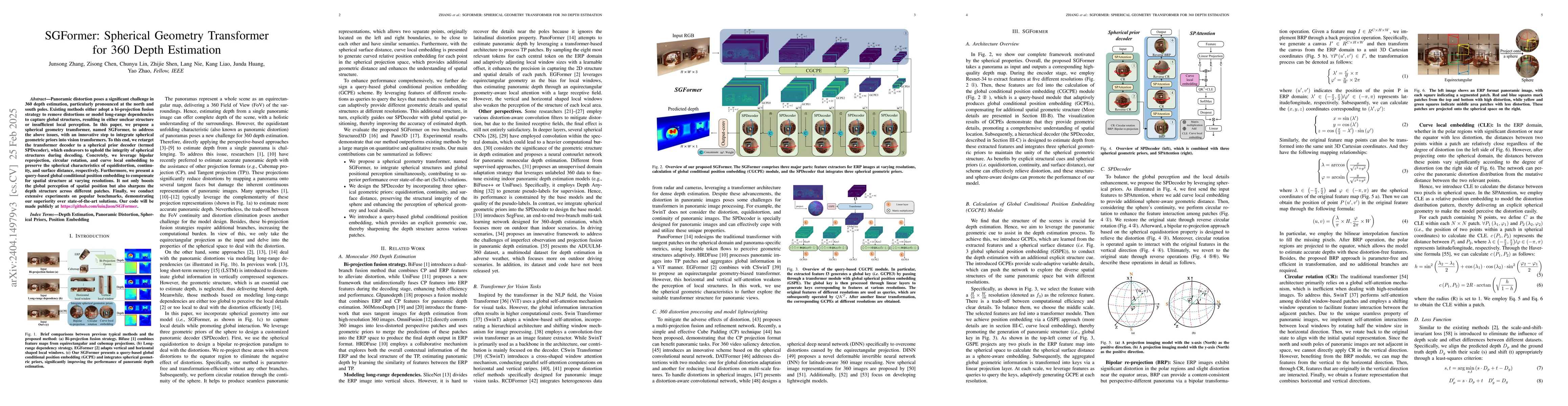 Thumbnail for SGFormer: Spherical Geometry Transformer for 360 Depth Estimation