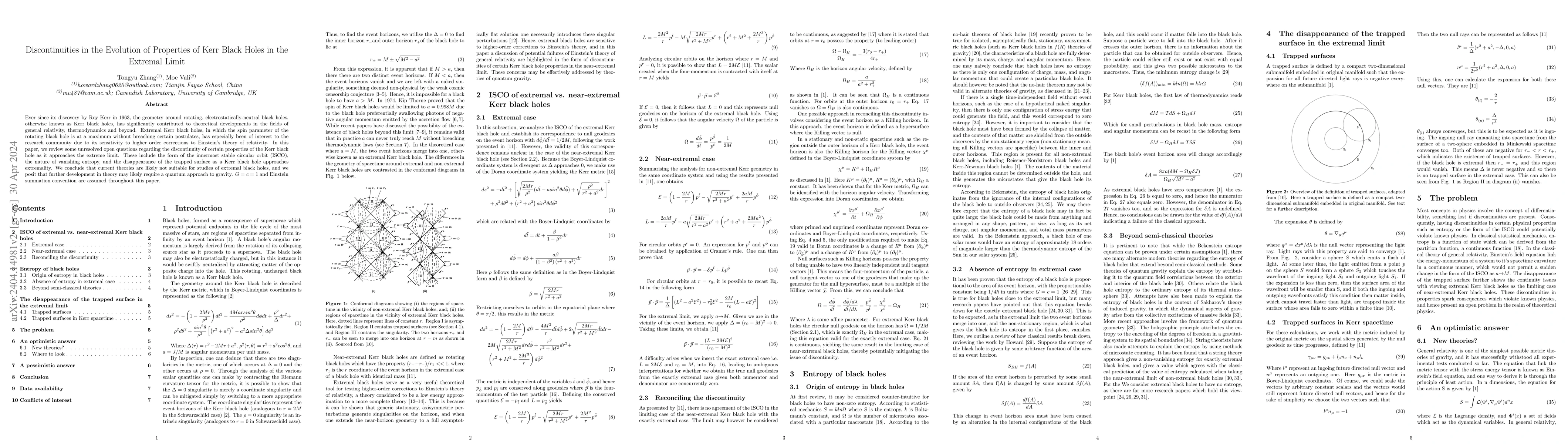 Thumbnail for Discontinuities in the Evolution of Properties of Kerr Black Holes in
  the Extremal Limit