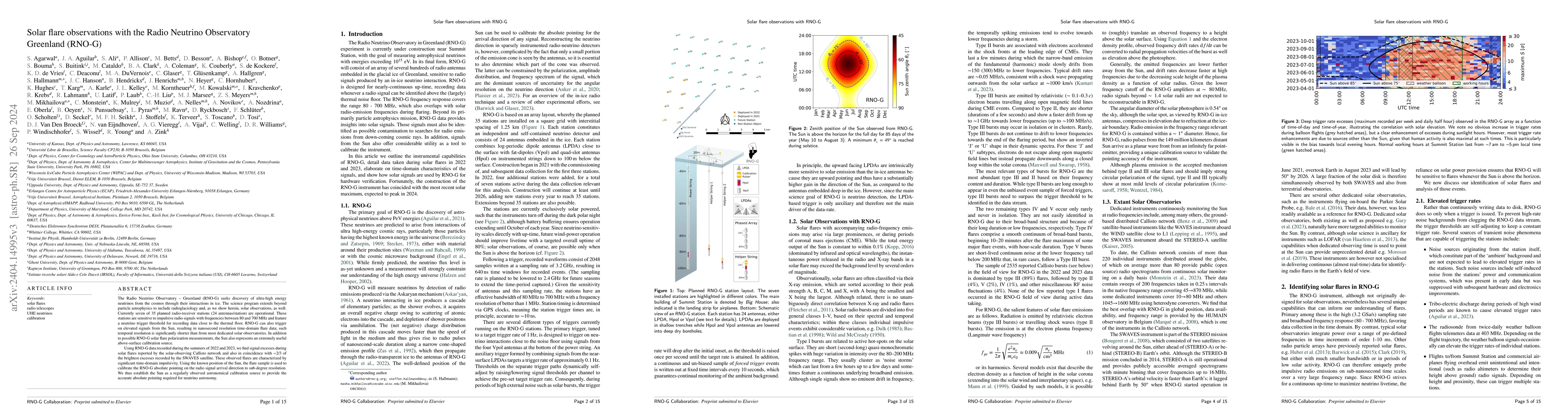 Thumbnail for Solar flare observations with the Radio Neutrino Observatory Greenland
  (RNO-G)