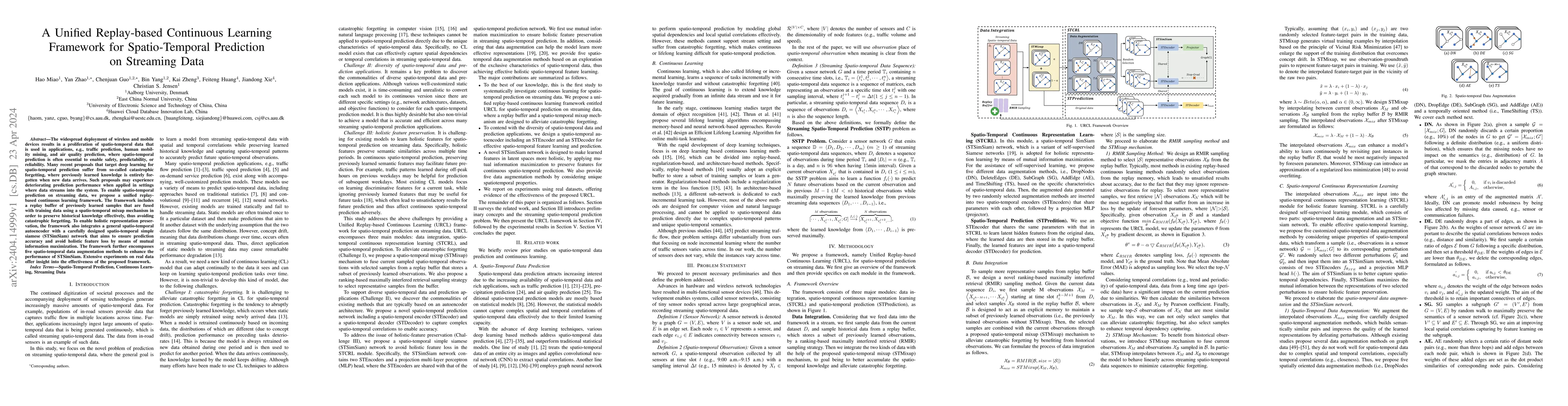 Thumbnail for A Unified Replay-based Continuous Learning Framework for Spatio-Temporal
  Prediction on Streaming Data