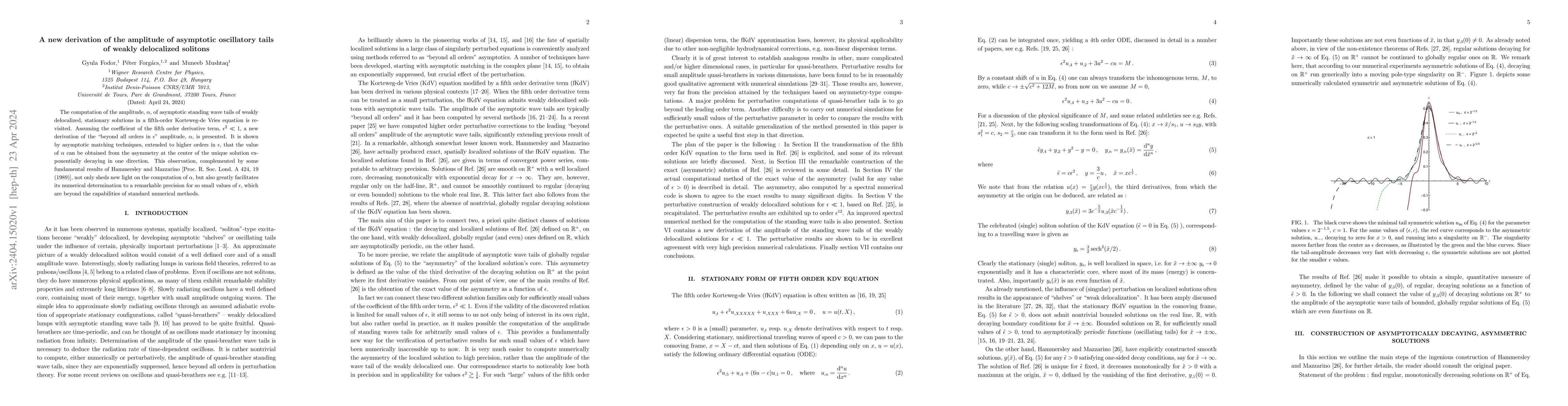 Thumbnail for A new derivation of the amplitude of asymptotic oscillatory tails of
  weakly delocalized solitons