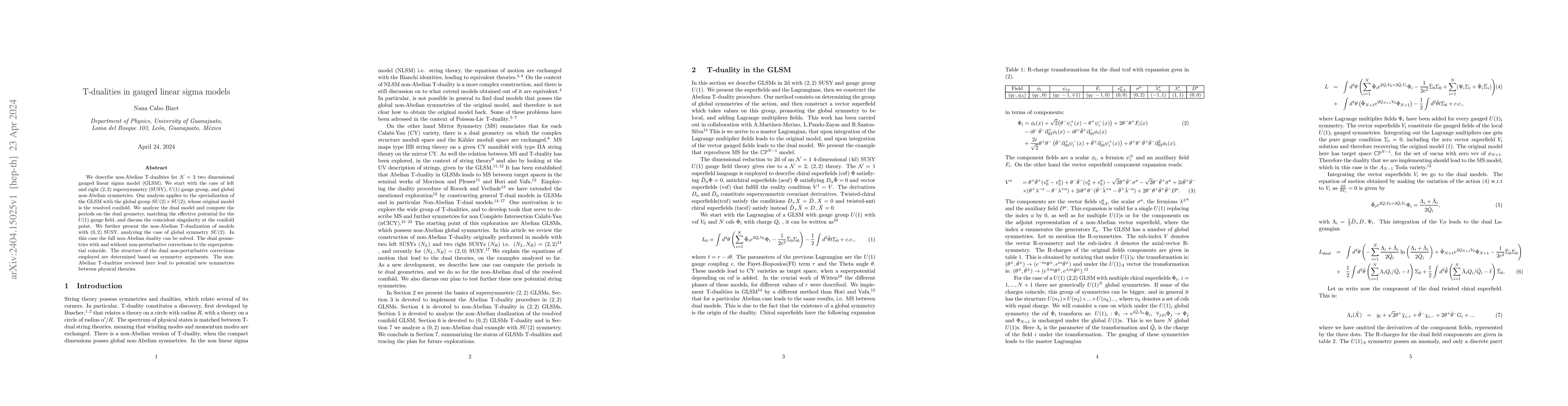Thumbnail for T-dualities in gauged linear sigma models