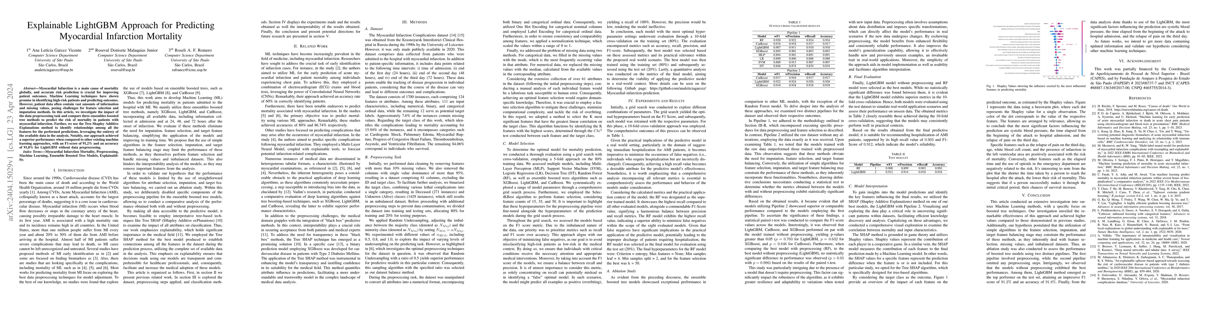 Thumbnail for Explainable LightGBM Approach for Predicting Myocardial Infarction
  Mortality