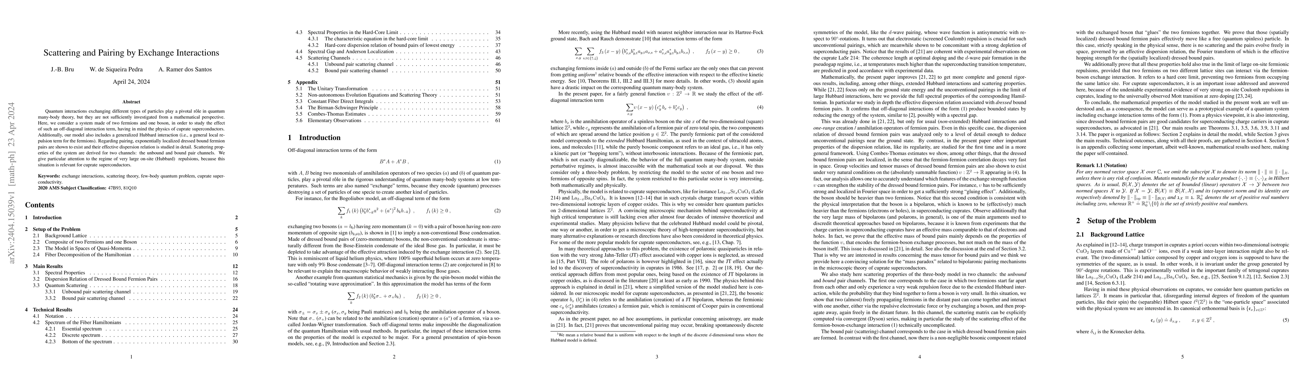 Thumbnail for Scattering and Pairing by Exchange Interactions