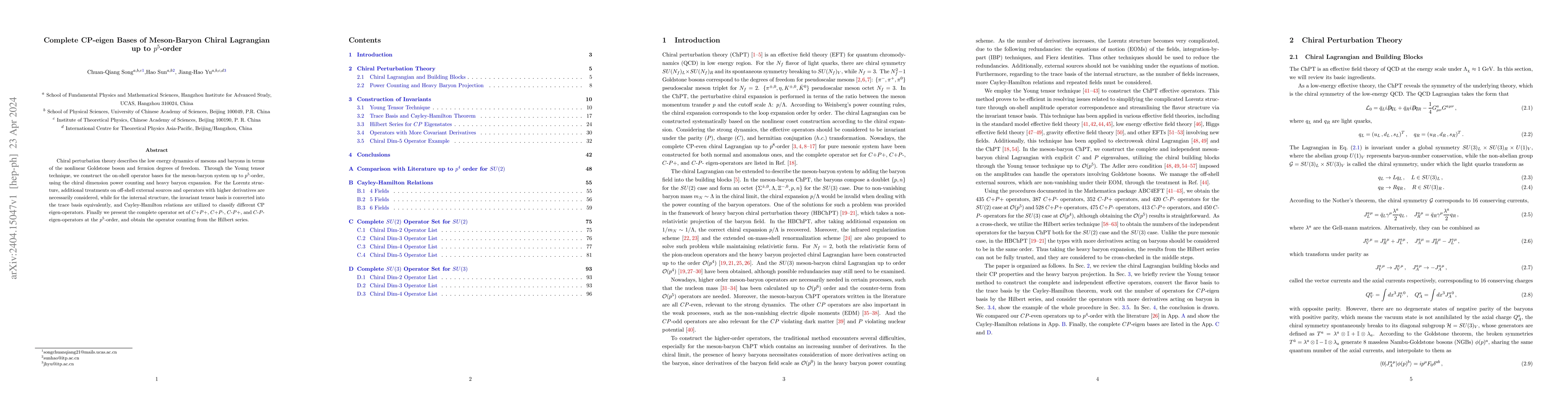 Thumbnail for Complete CP-eigen Bases of Meson-Baryon Chiral Lagrangian up to
  $p^5$-order