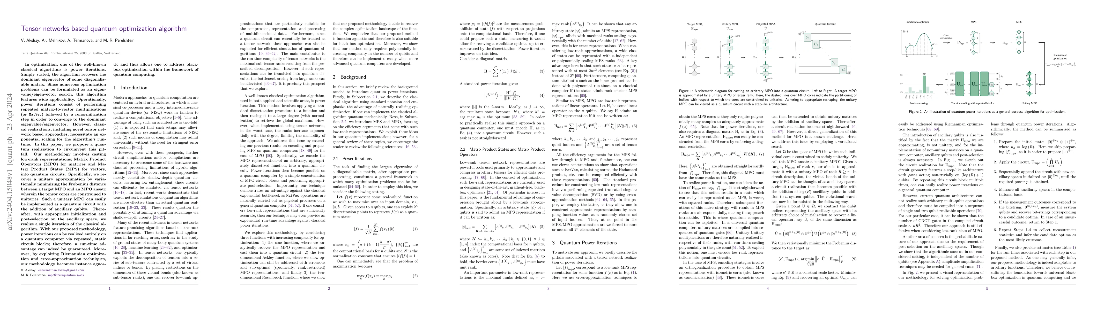 Thumbnail for Tensor networks based quantum optimization algorithm