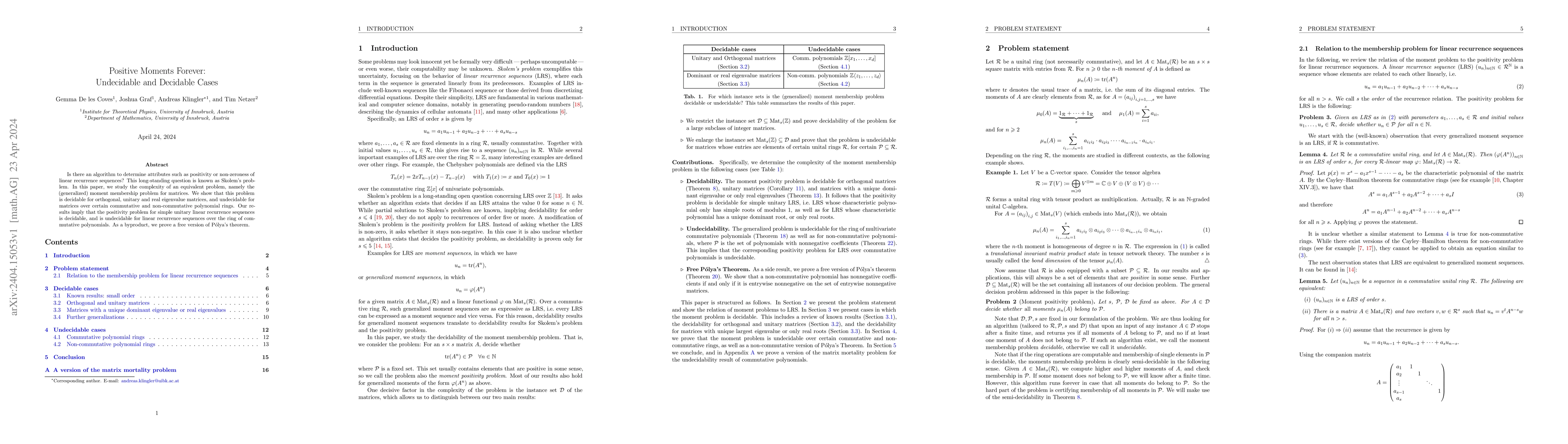 Thumbnail for Positive Moments Forever: Undecidable and Decidable Cases