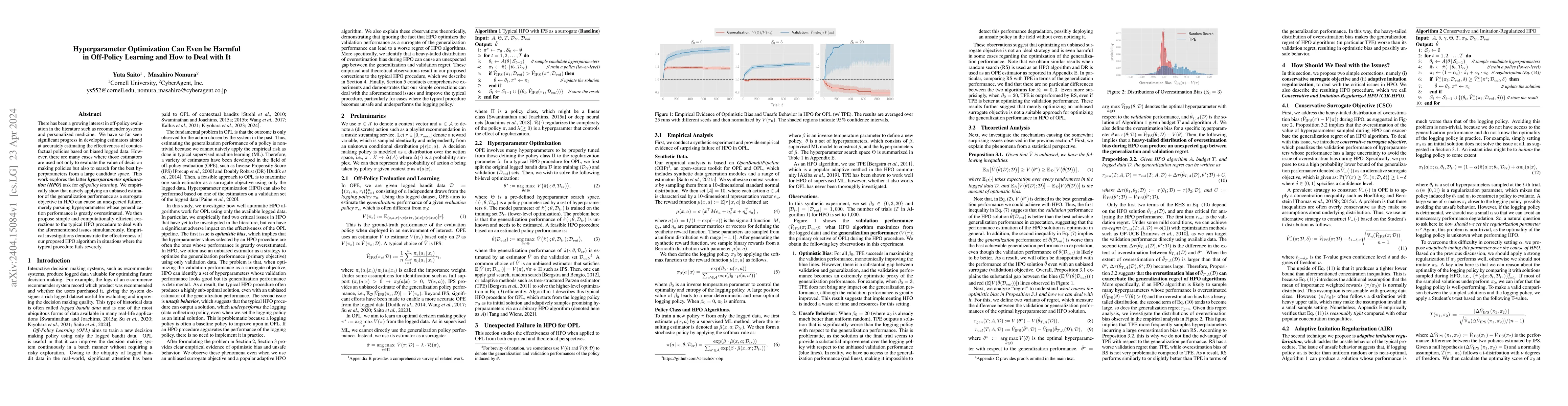 Thumbnail for Hyperparameter Optimization Can Even be Harmful in Off-Policy Learning
  and How to Deal with It