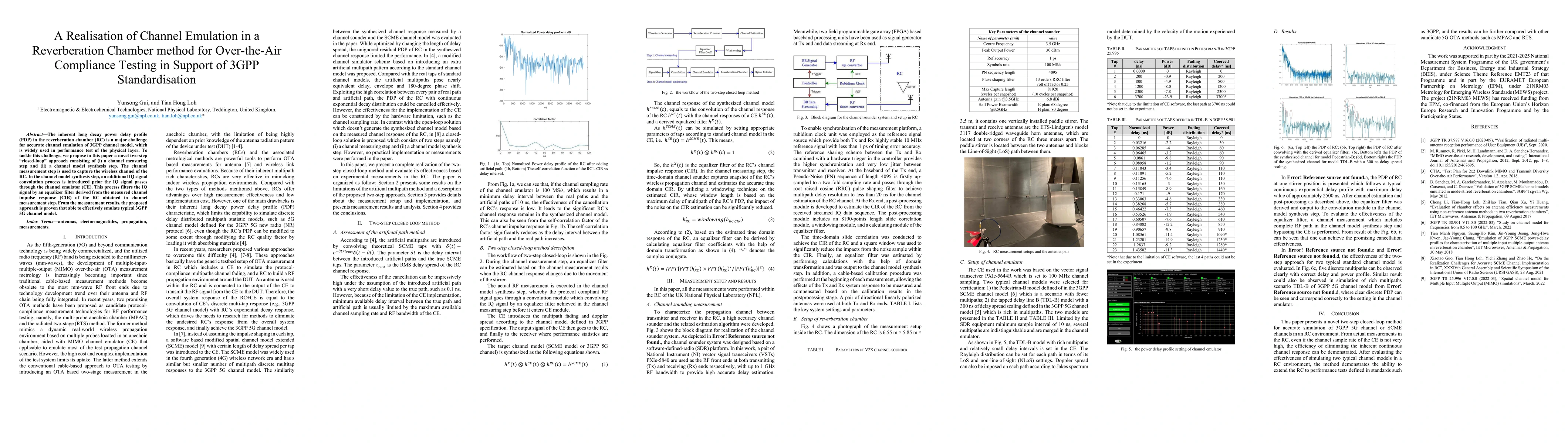 Thumbnail for A Realisation of Channel Emulation in a Reverberation Chamber method for
  Over-the-Air Compliance Testing in Support of 3GPP Standardisation