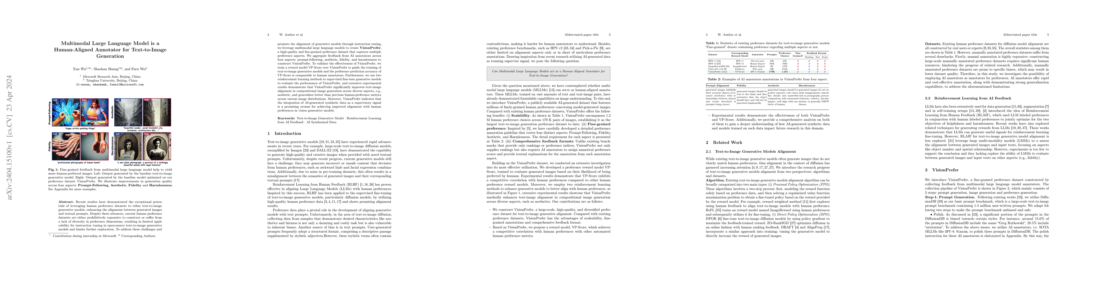 Thumbnail for Multimodal Large Language Model is a Human-Aligned Annotator for
  Text-to-Image Generation