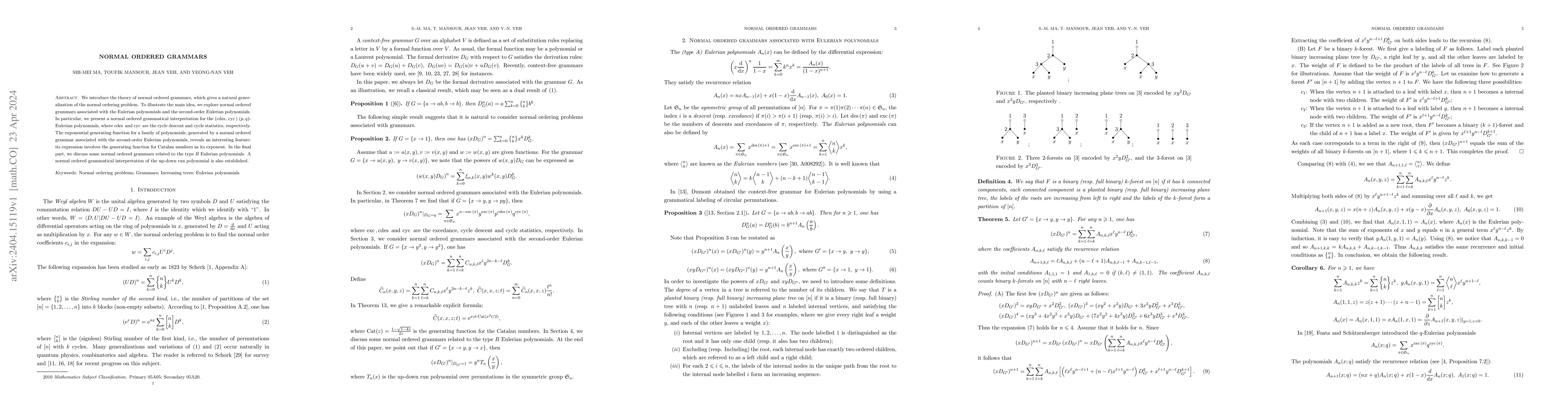 Thumbnail for Normal ordered grammars
