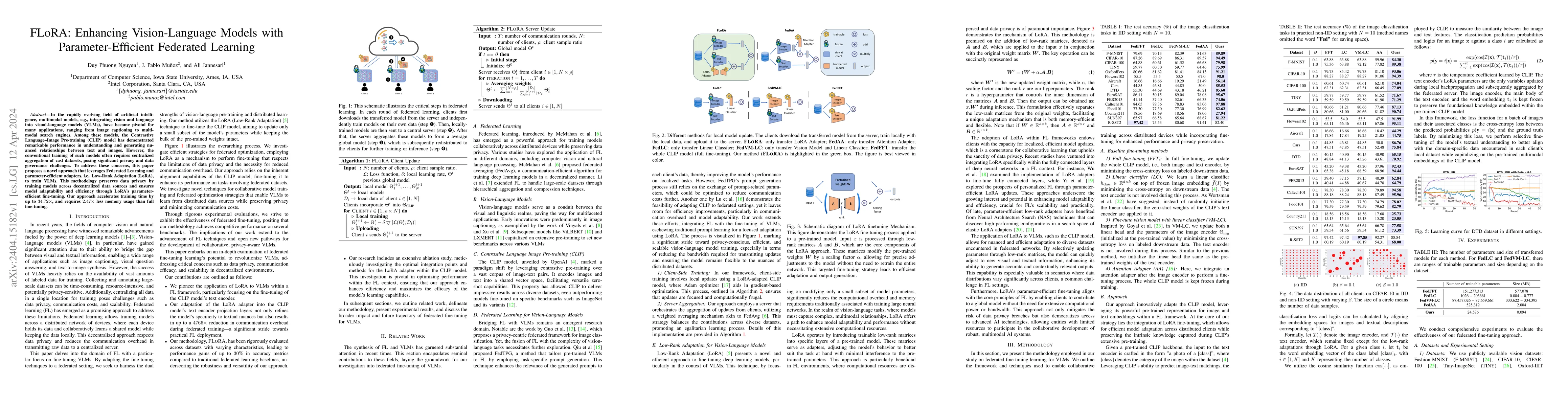 Thumbnail for FLoRA: Enhancing Vision-Language Models with Parameter-Efficient
  Federated Learning