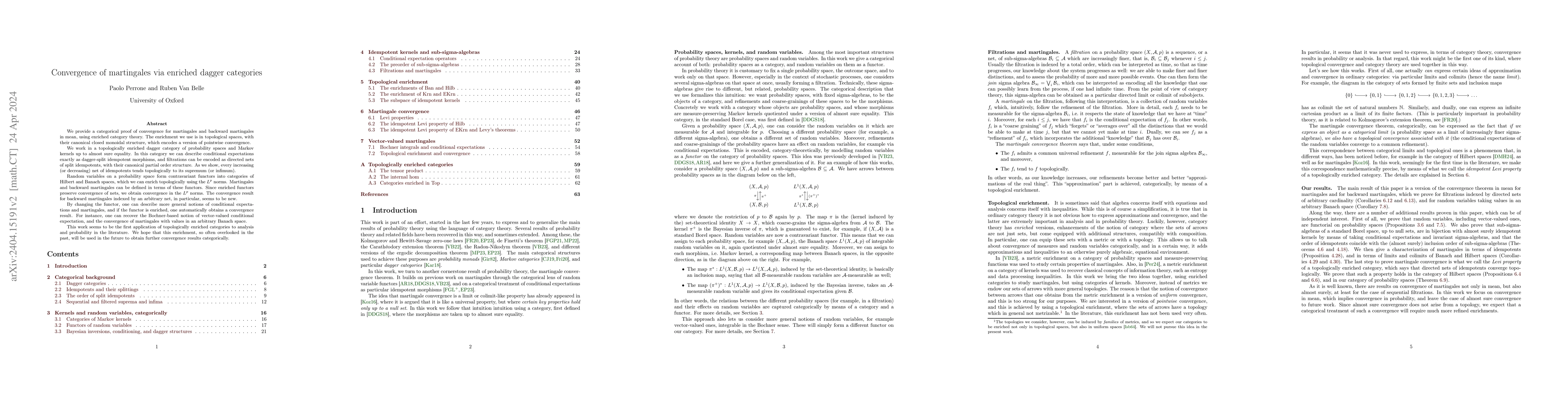 Thumbnail for Convergence of martingales via enriched dagger categories