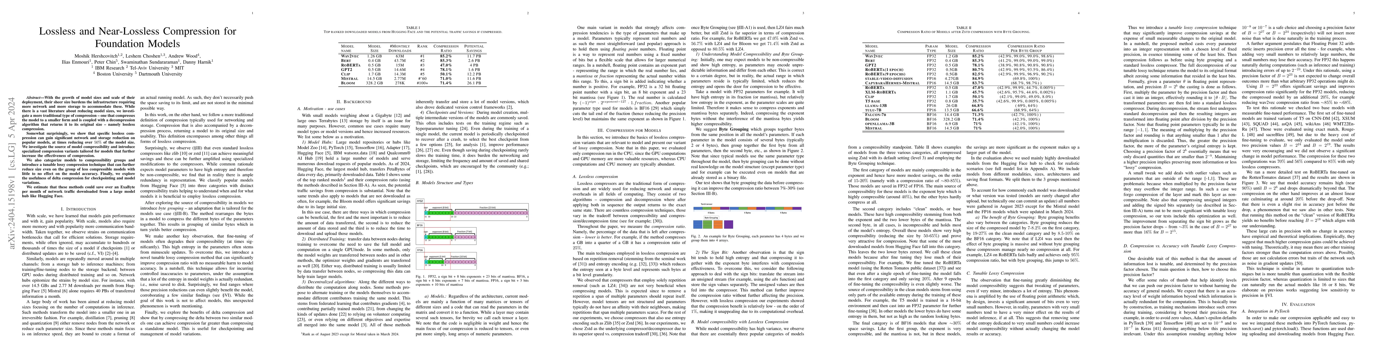 Thumbnail for Lossless and Near-Lossless Compression for Foundation Models