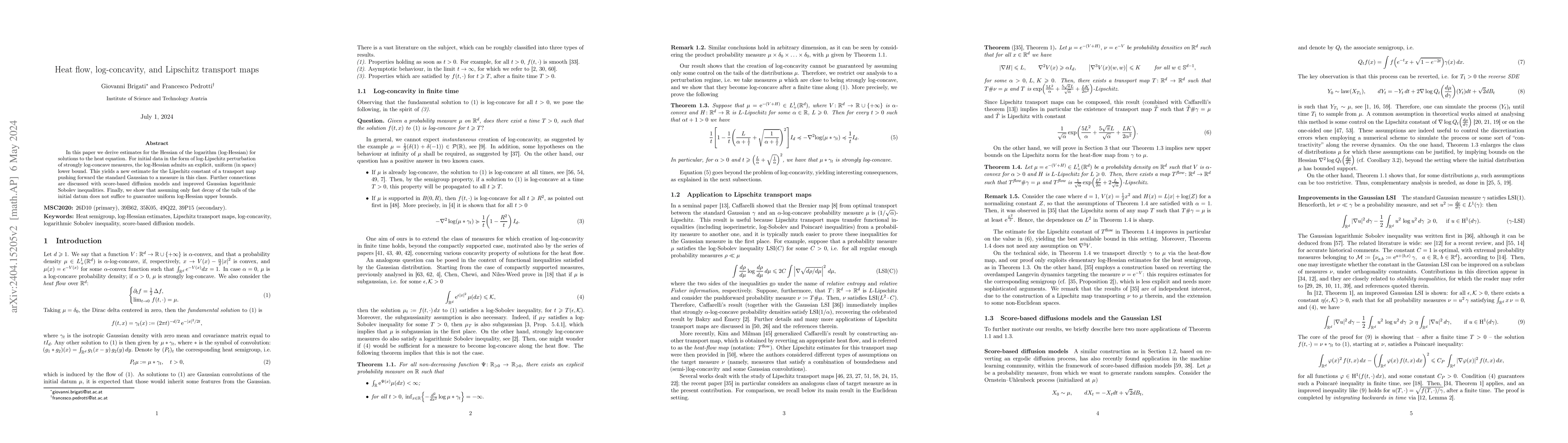 Thumbnail for Heat flow, log-concavity, and Lipschitz transport maps