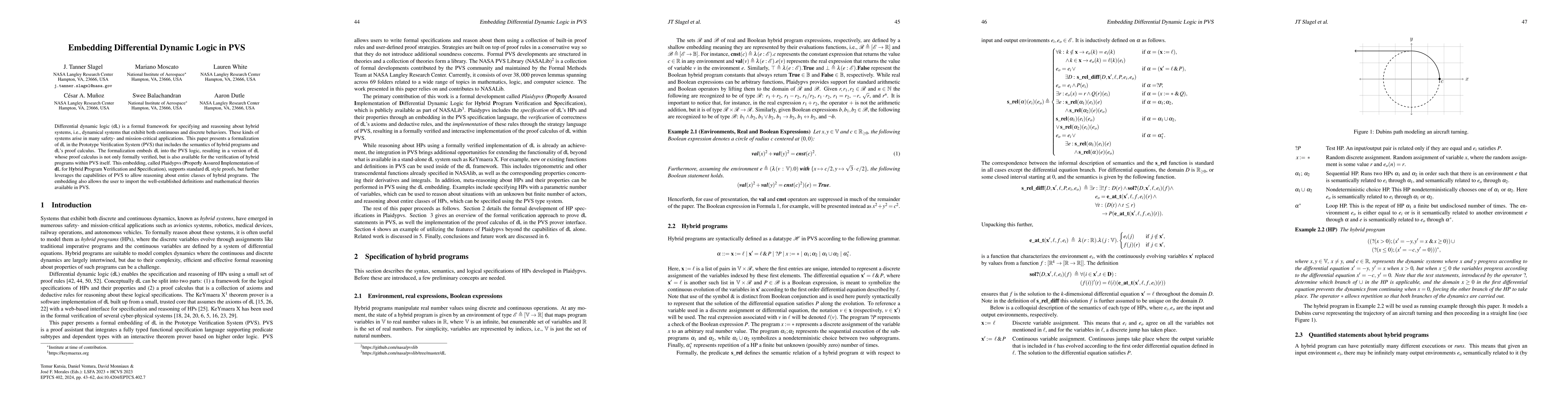 Thumbnail for Embedding Differential Dynamic Logic in PVS