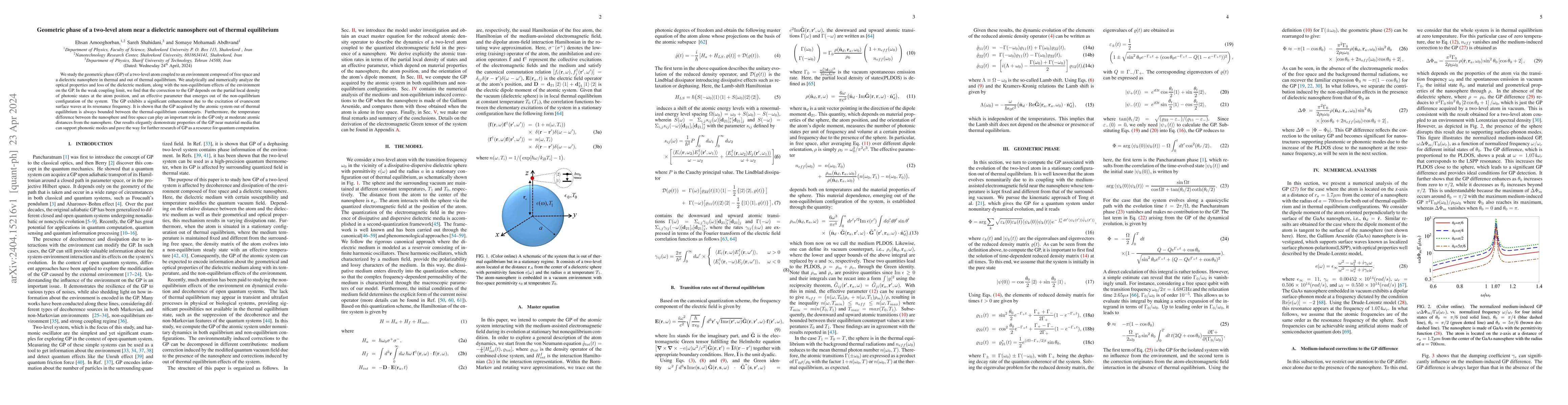 Thumbnail for Geometric phase of a two-level atom near a dielectric nanosphere out of
  thermal equilibrium