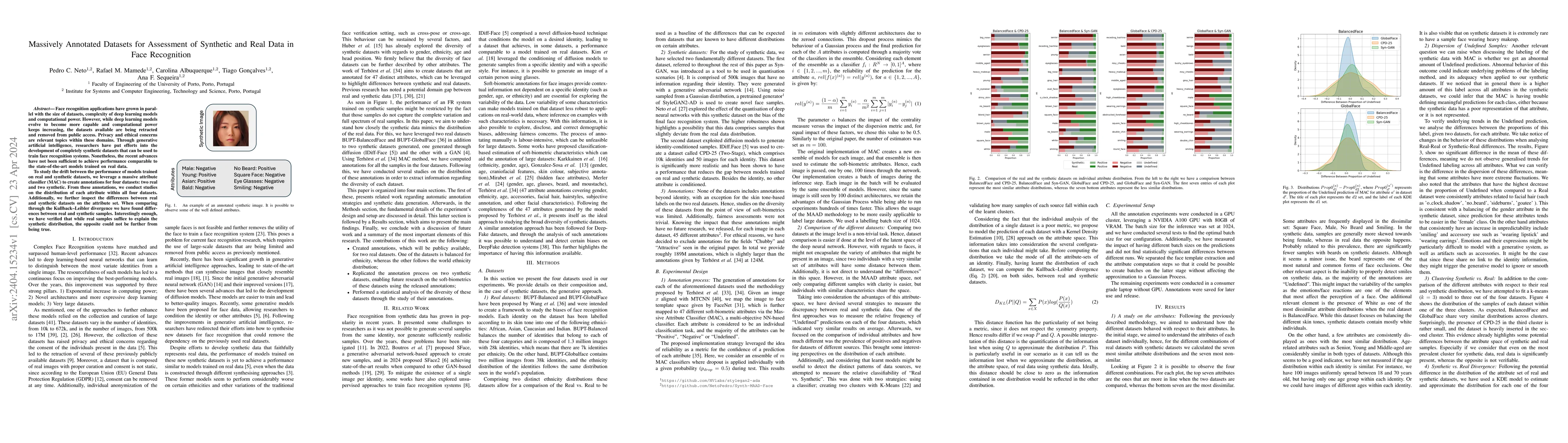 Thumbnail for Massively Annotated Datasets for Assessment of Synthetic and Real Data
  in Face Recognition