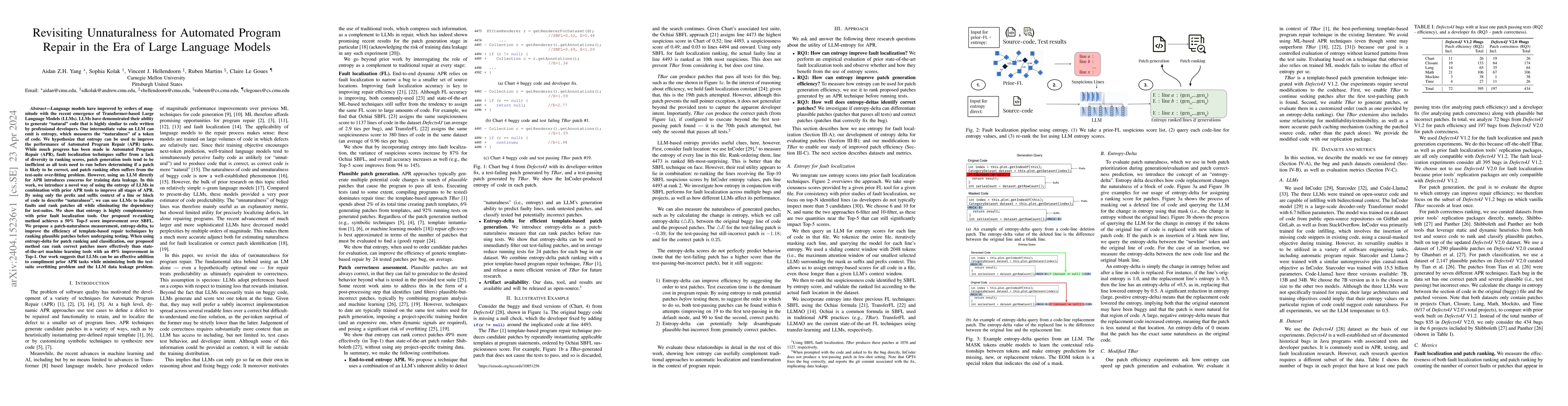 Thumbnail for Revisiting Unnaturalness for Automated Program Repair in the Era of
  Large Language Models