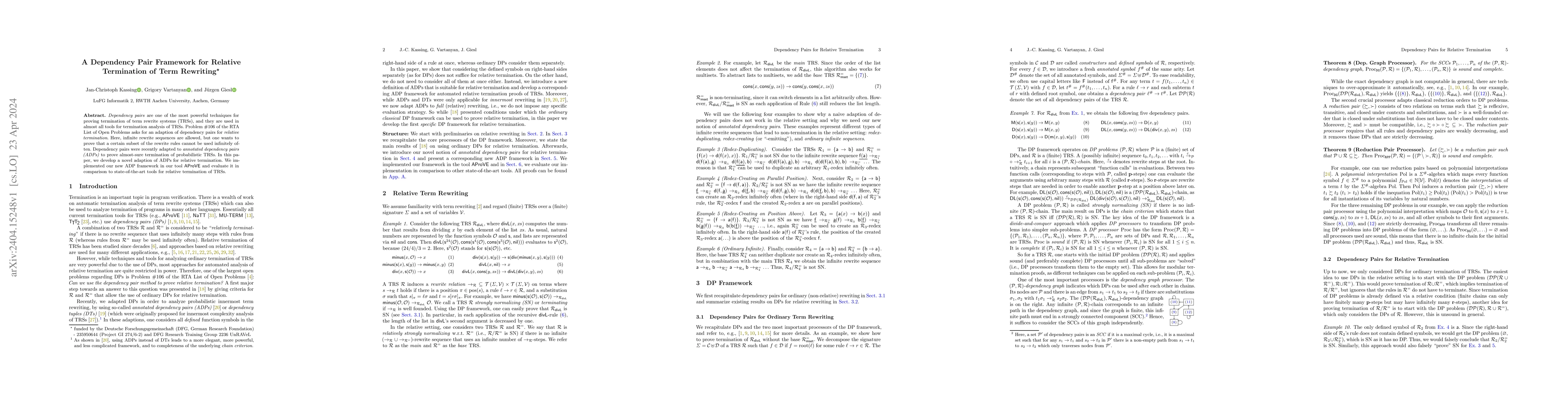 Thumbnail for A Dependency Pair Framework for Relative Termination of Term Rewriting