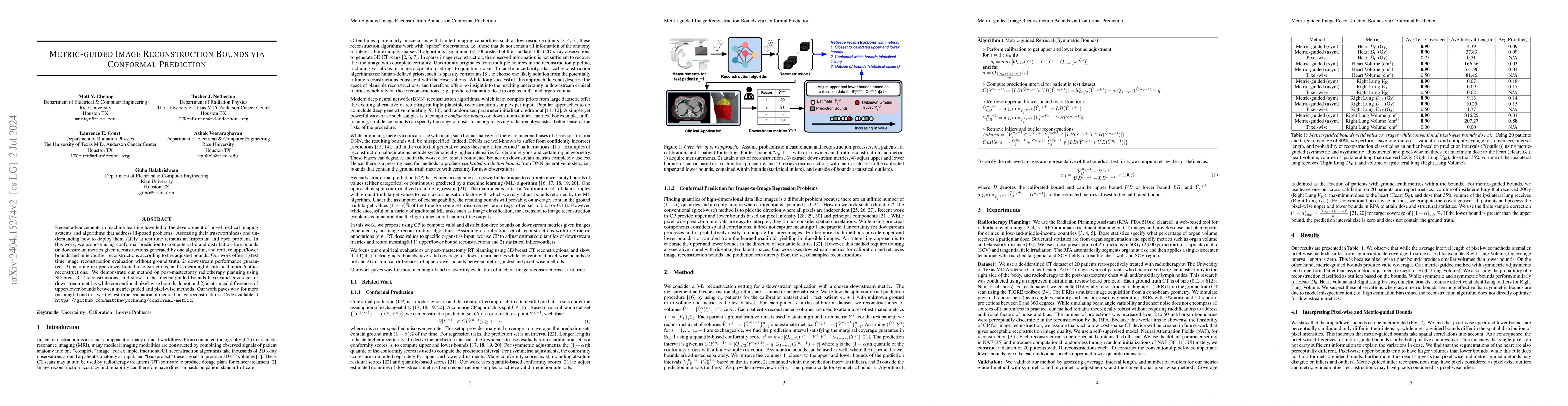 Thumbnail for Metric-guided Image Reconstruction Bounds via Conformal Prediction