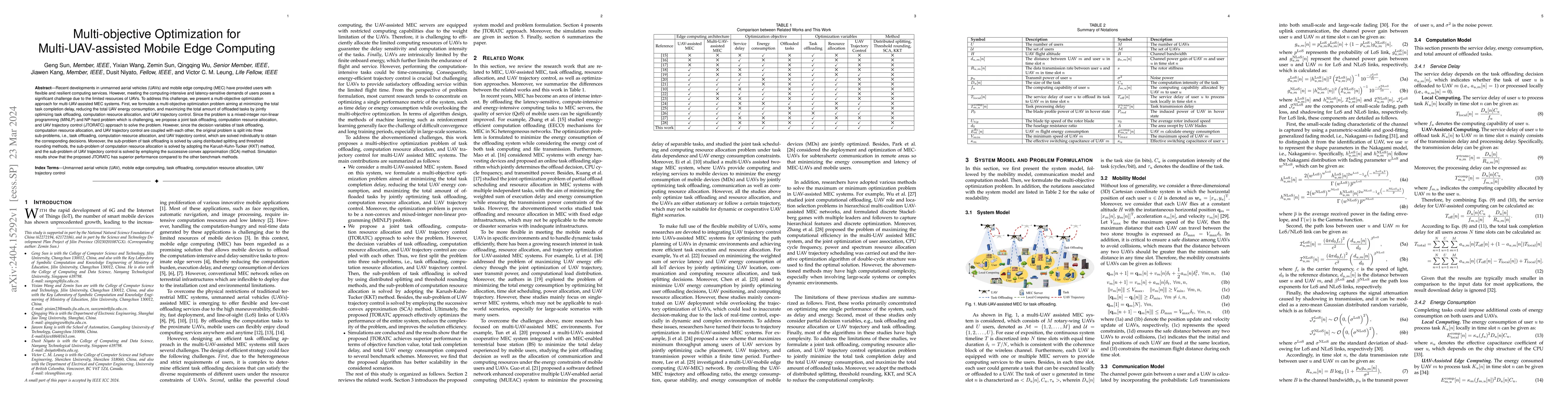 Thumbnail for Multi-objective Optimization for Multi-UAV-assisted Mobile Edge
  Computing