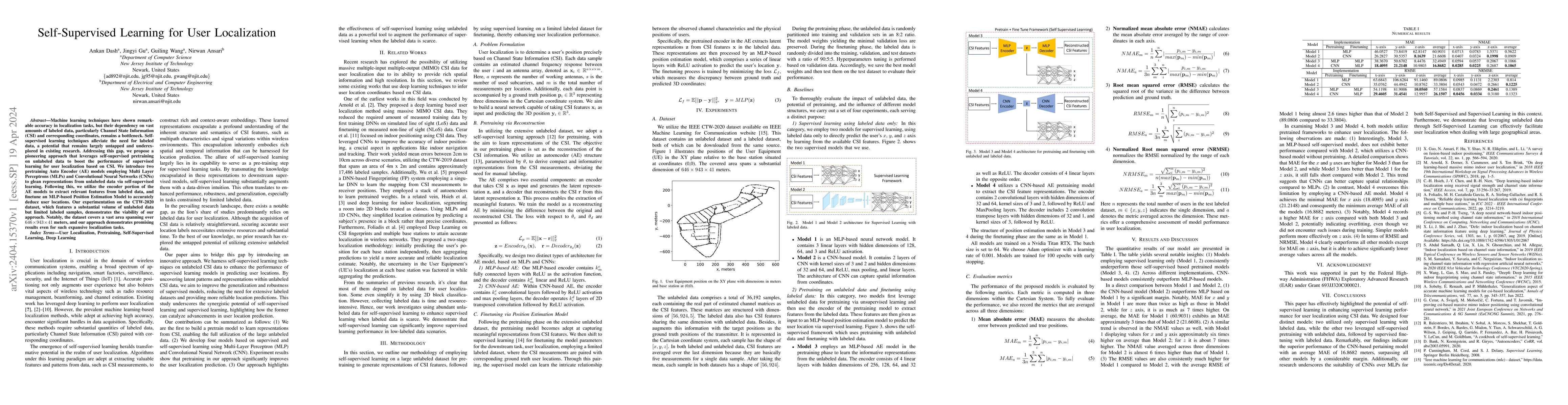 Thumbnail for Self-Supervised Learning for User Localization