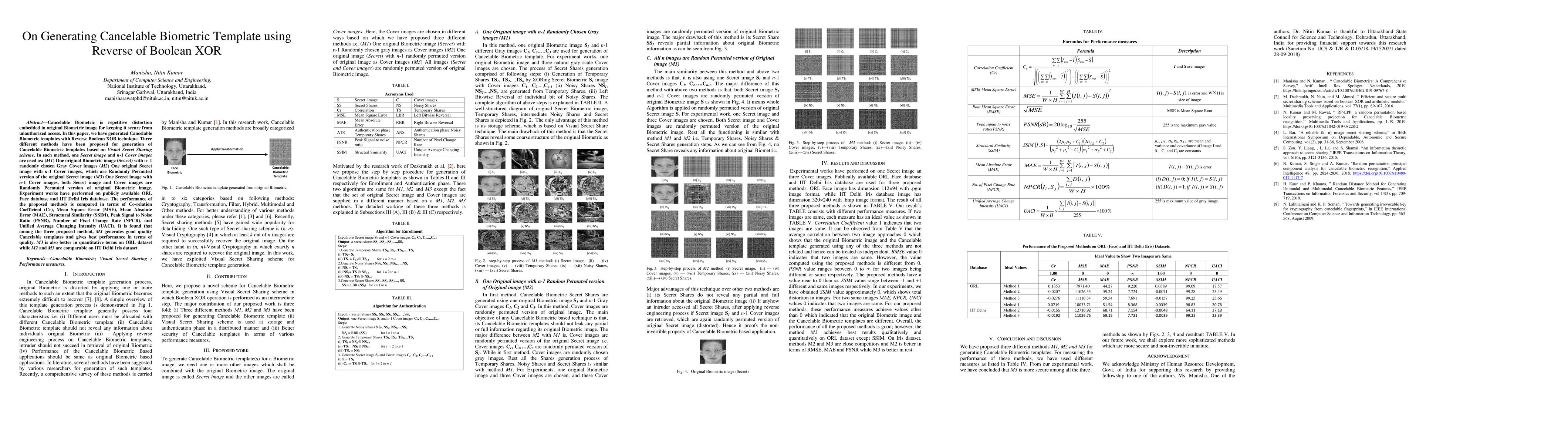 Thumbnail for On Generating Cancelable Biometric Template using Reverse of Boolean XOR