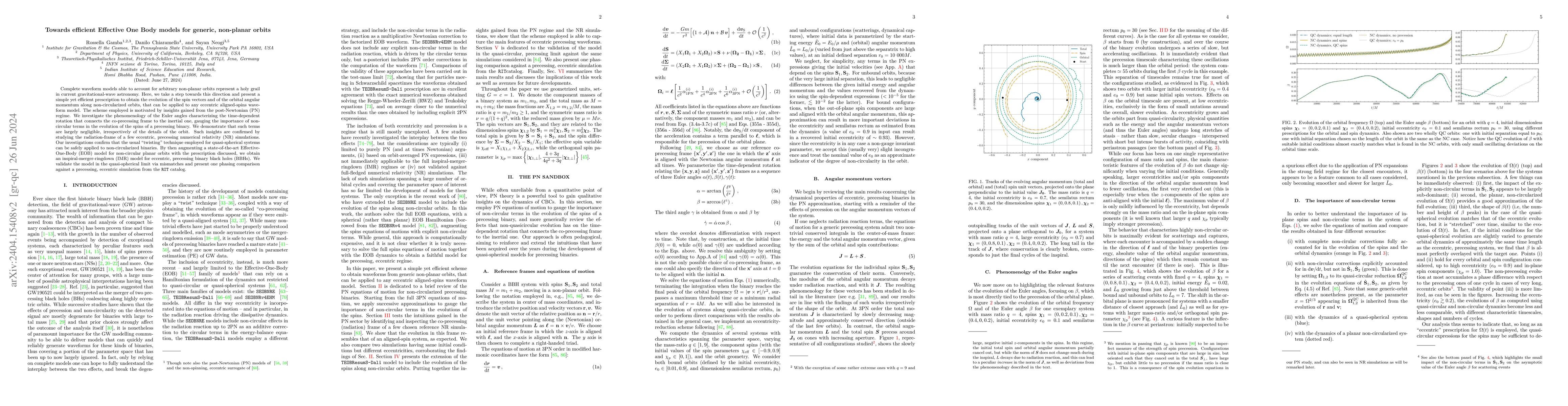 Thumbnail for Towards efficient Effective One Body models for generic, non-planar
  orbits