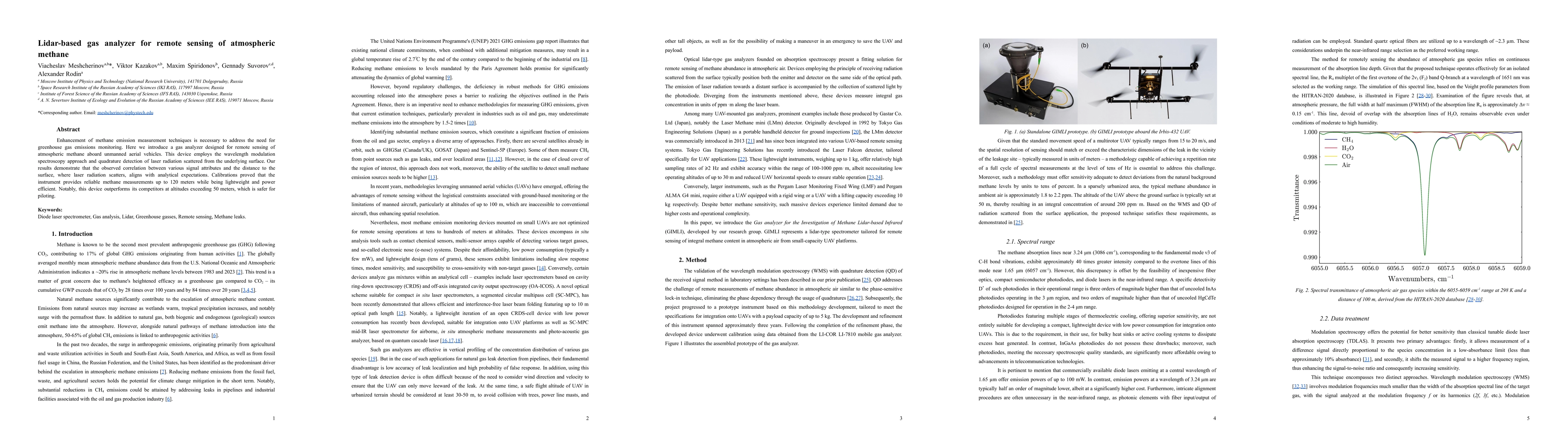 Thumbnail for Lidar-based gas analyzer for remote sensing of atmospheric methane
