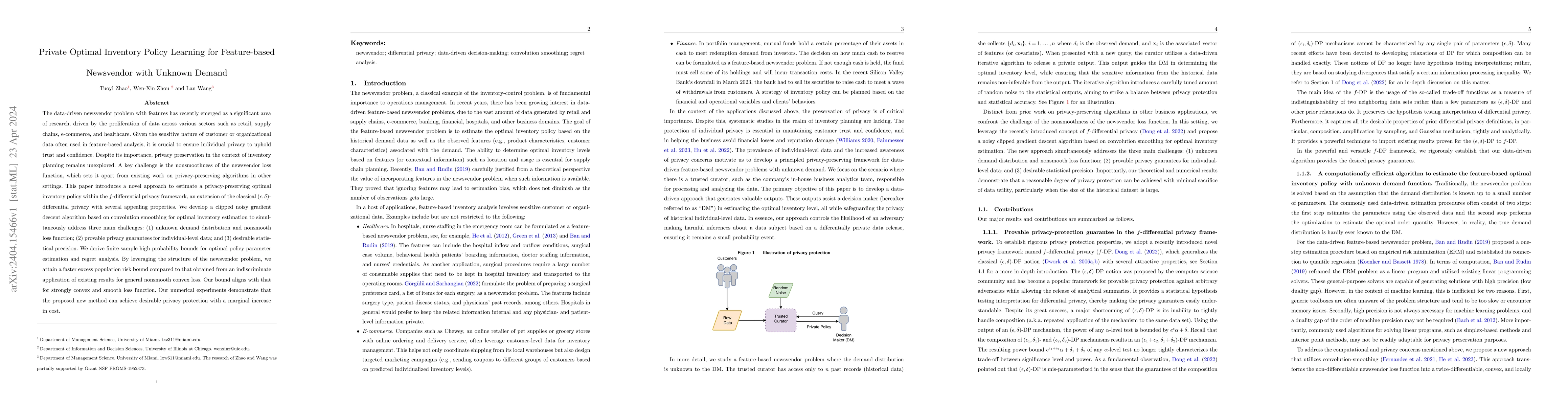 Thumbnail for Private Optimal Inventory Policy Learning for Feature-based Newsvendor
  with Unknown Demand