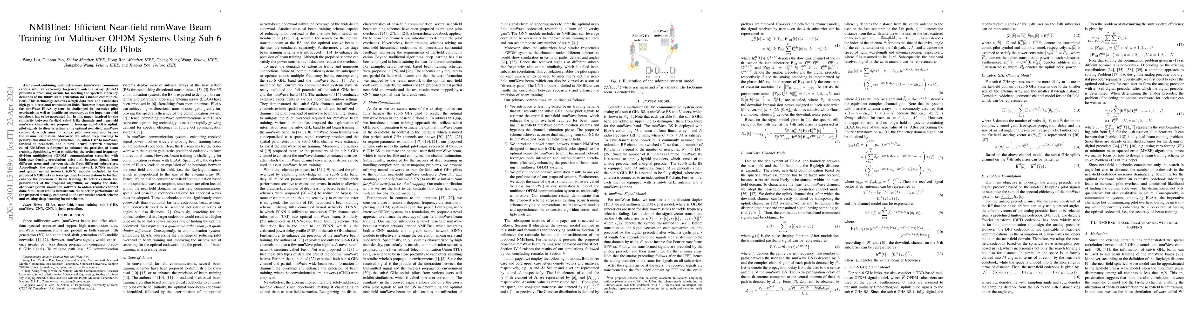 Thumbnail for NMBEnet: Efficient Near-field mmWave Beam Training for Multiuser OFDM
  Systems Using Sub-6 GHz Pilots