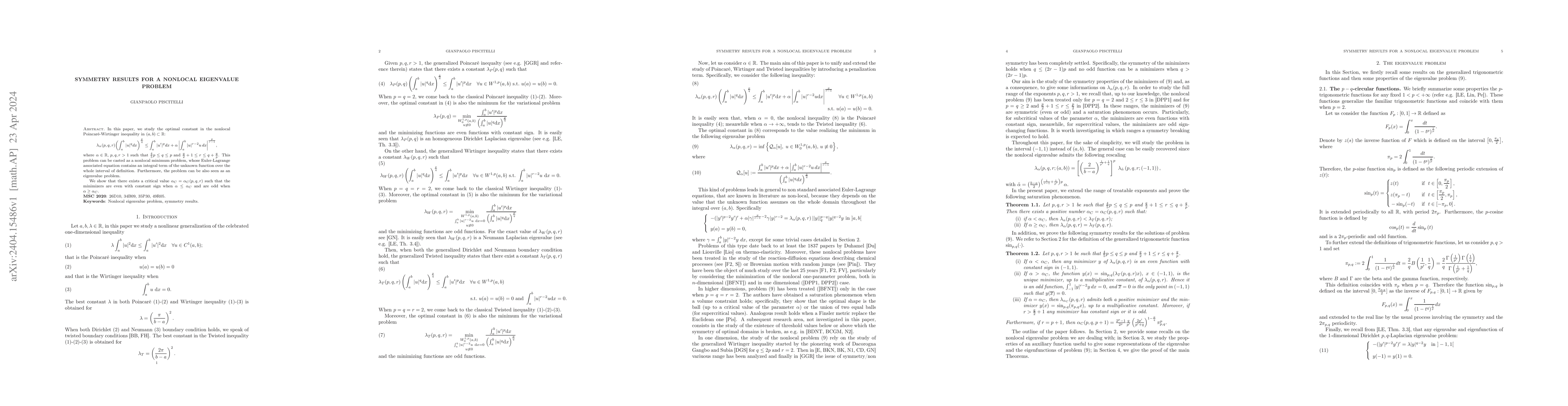 Thumbnail for Symmetry results for a nonlocal eigenvalue problem